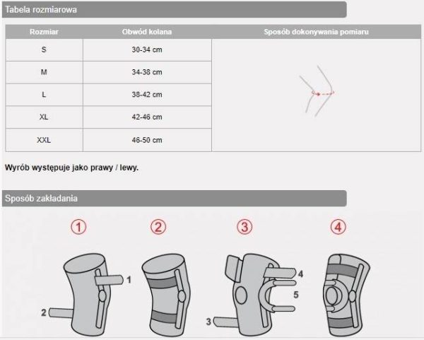 Knee brace with adjustable mobility AM-OSK-Z/2RA – OR - Image 2