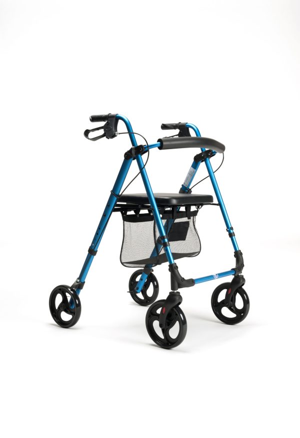 Four-wheel aluminium walker Eco plus