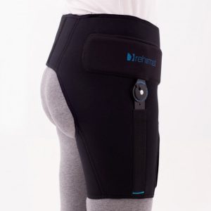 Hip orthosis with joint range adjustment