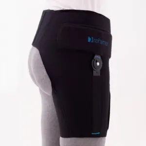Hip orthosis with joint range adjustment
