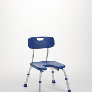 Shower stool with indentation and backrest Melbourne